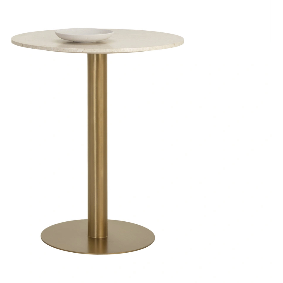 Iska Cream / Antique Gold Bar Table